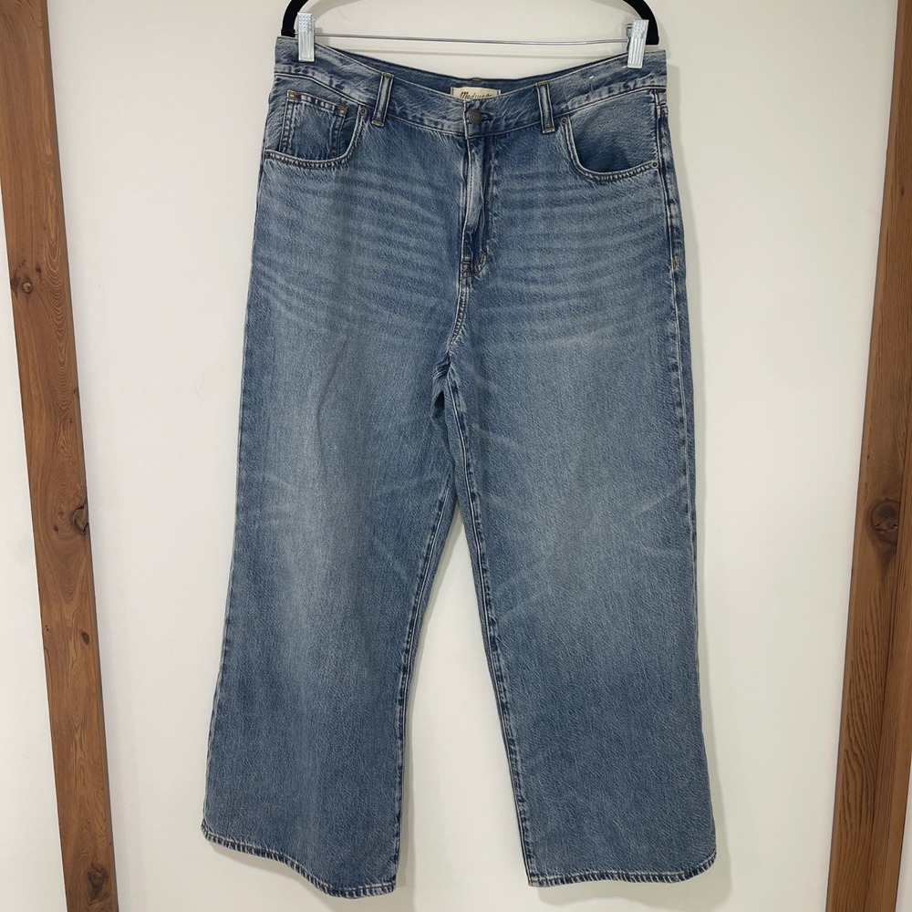 Madwell Superwide-Leg Jeans Women 31P Blue High‎ Rise Lyocell Blend | Minimalist